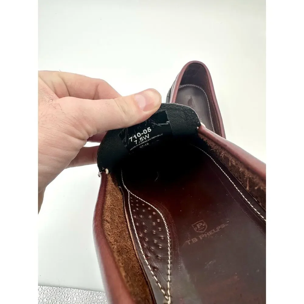 TB Phelps Horse Bit Driver Driving Loafers - Mens 7.5 W Brown Leather 710-05